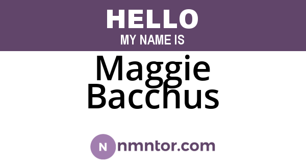 Maggie Bacchus