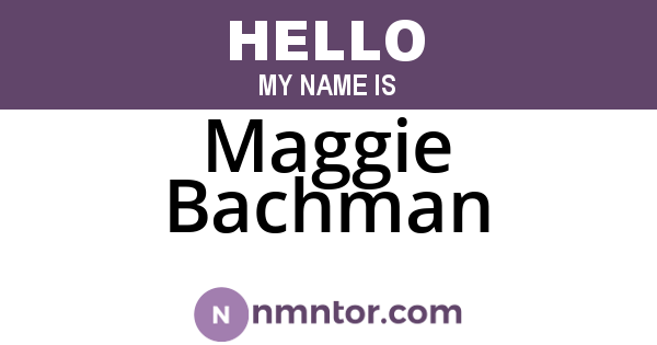 Maggie Bachman