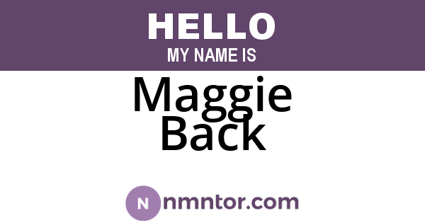 Maggie Back