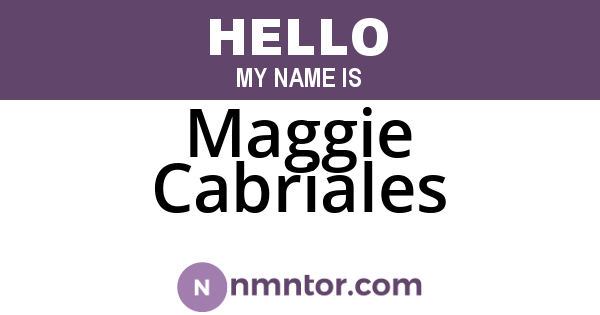 Maggie Cabriales