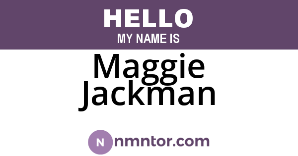Maggie Jackman