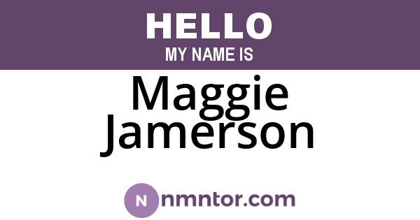 Maggie Jamerson