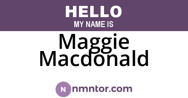 Maggie Macdonald