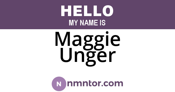 Maggie Unger