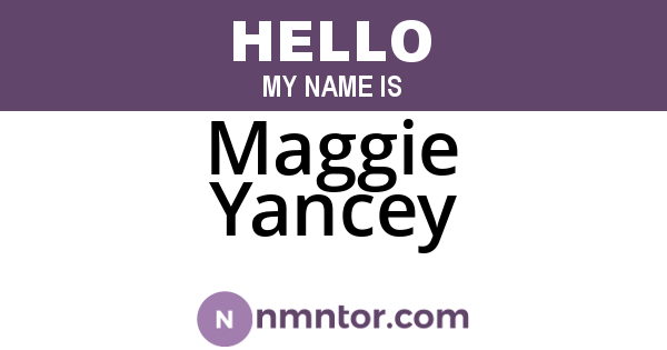 Maggie Yancey