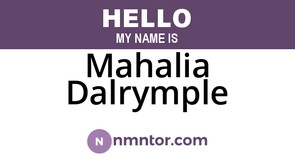 Mahalia Dalrymple