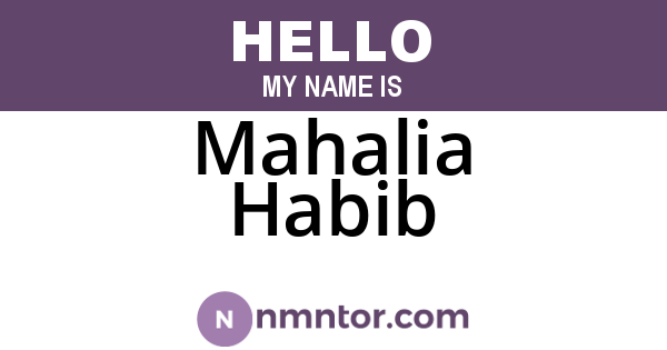 Mahalia Habib