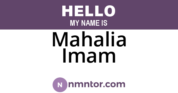 Mahalia Imam