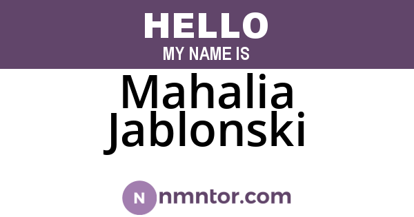 Mahalia Jablonski