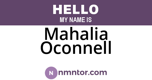 Mahalia Oconnell