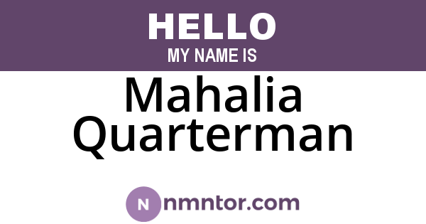 Mahalia Quarterman
