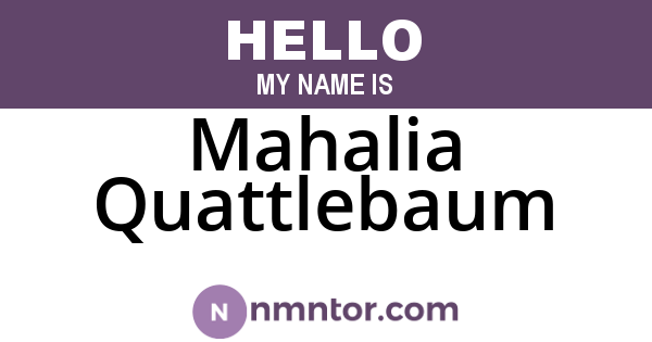 Mahalia Quattlebaum