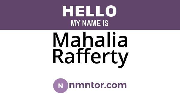 Mahalia Rafferty