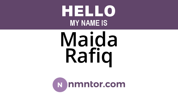 Maida Rafiq
