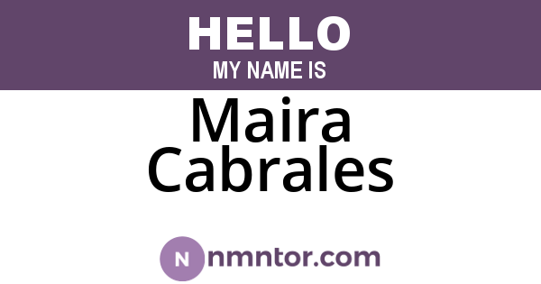 Maira Cabrales