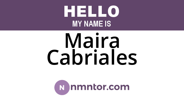 Maira Cabriales