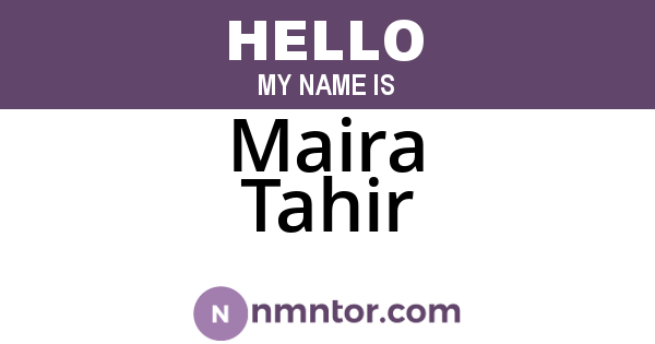 Maira Tahir