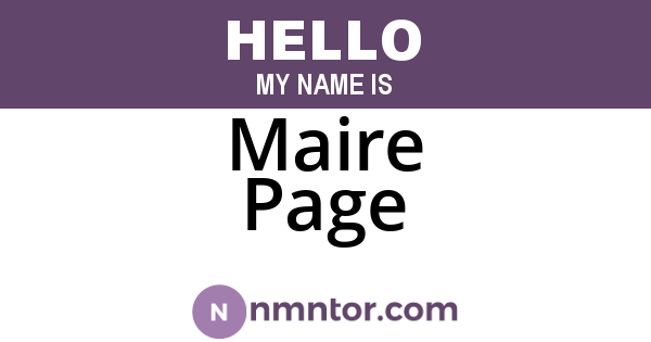 Maire Page