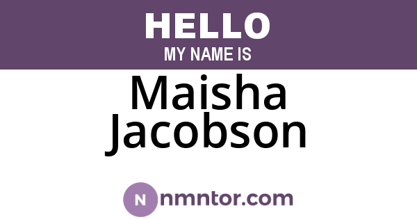 Maisha Jacobson
