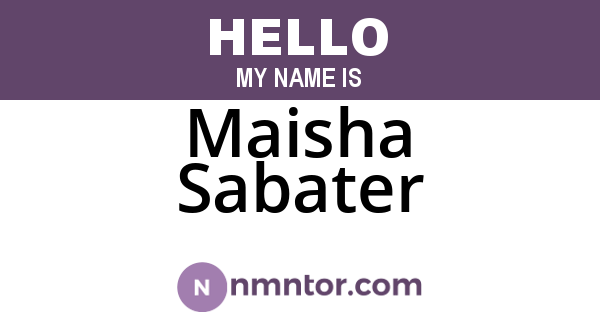 Maisha Sabater