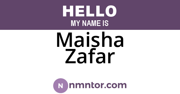 Maisha Zafar