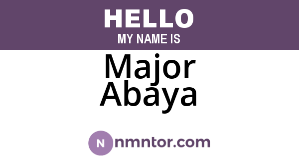 Major Abaya