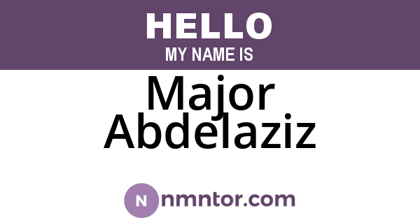 Major Abdelaziz