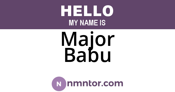 Major Babu