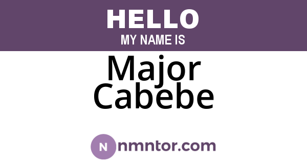 Major Cabebe