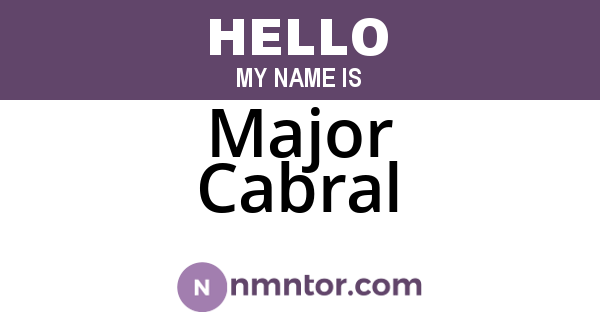 Major Cabral