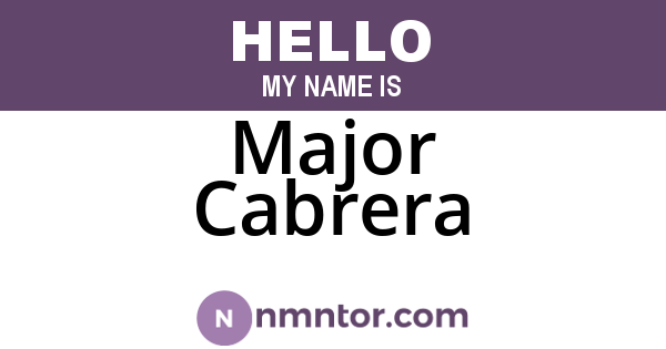 Major Cabrera