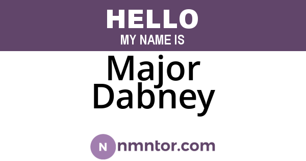 Major Dabney