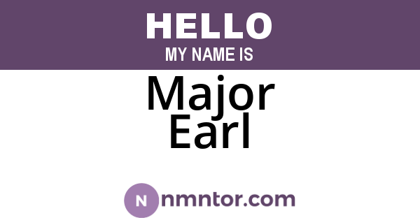 Major Earl