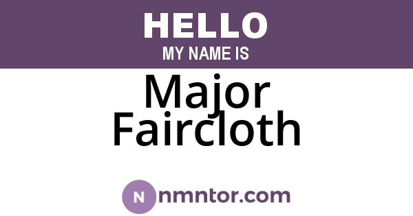 Major Faircloth