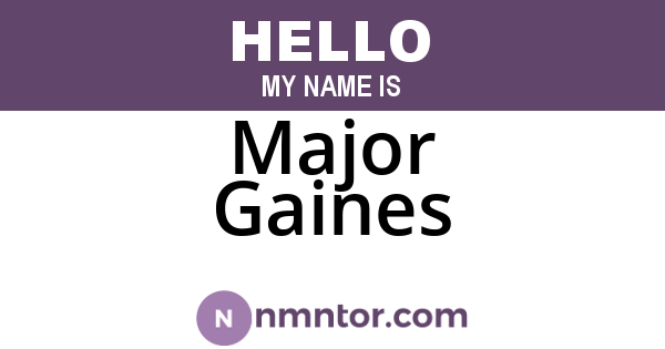 Major Gaines