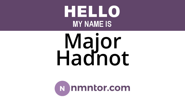 Major Hadnot