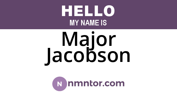 Major Jacobson
