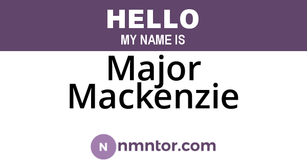 Major Mackenzie