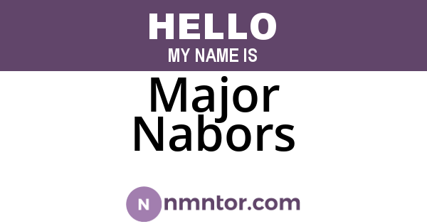 Major Nabors