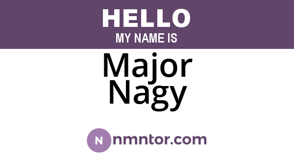 Major Nagy