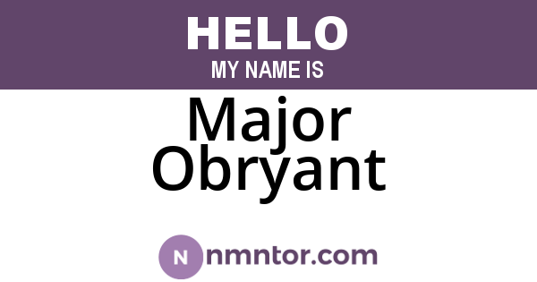 Major Obryant