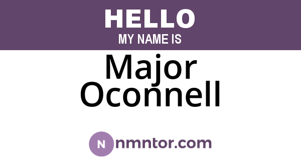 Major Oconnell