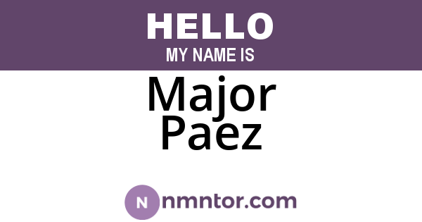 Major Paez