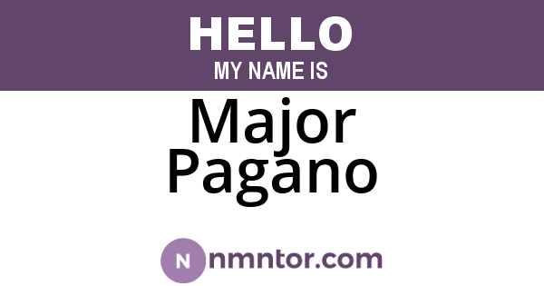 Major Pagano