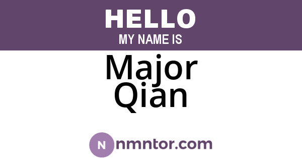 Major Qian