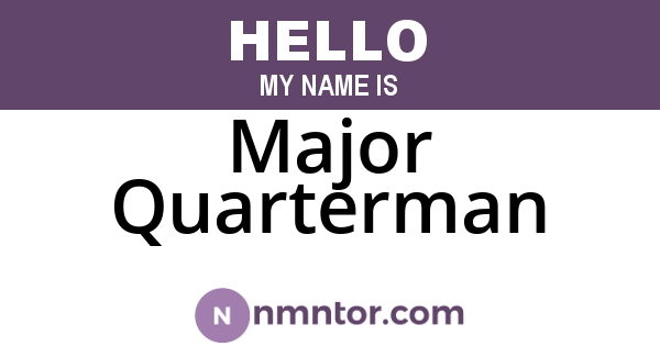 Major Quarterman
