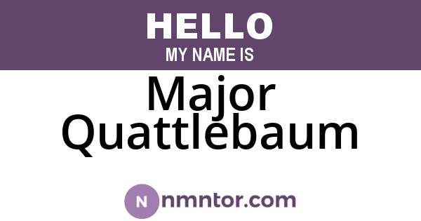 Major Quattlebaum
