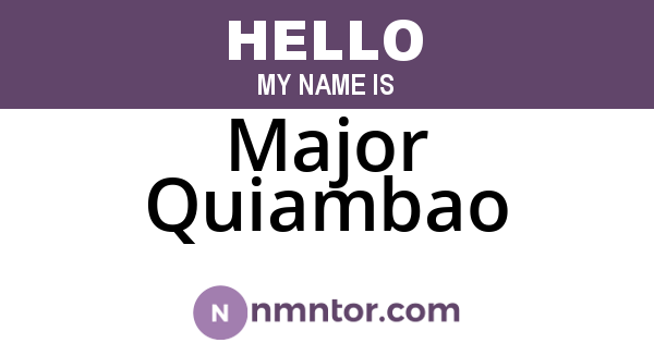 Major Quiambao