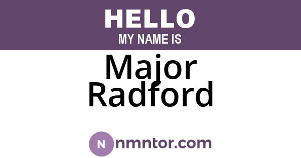 Major Radford
