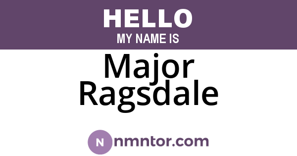 Major Ragsdale